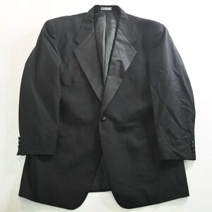 Andrew Fezza‎ 44S Black Wool Mens Tuxedo Tux Evening Dinner Jacket